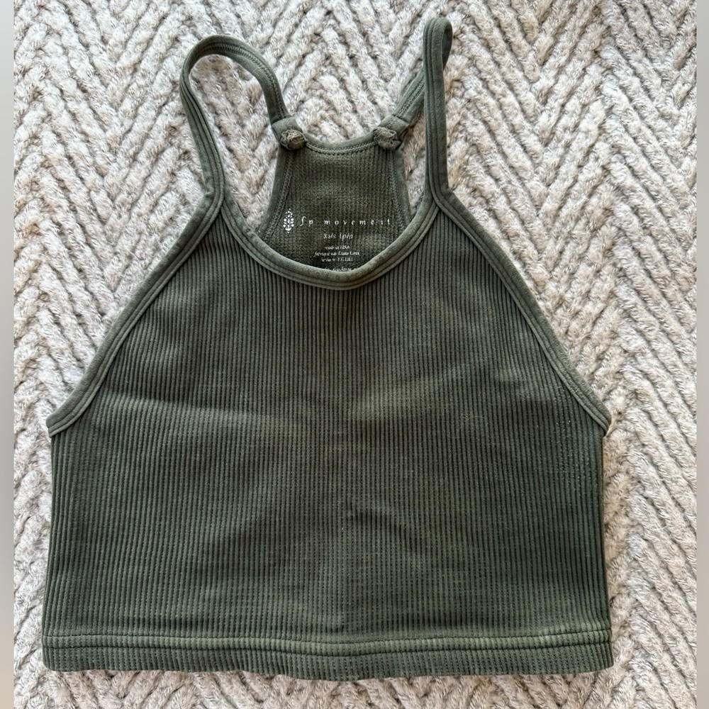 Free People Movement Happiness Runs Ribbed Crop Tank Bra